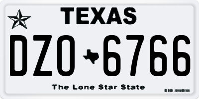 TX license plate DZO6766