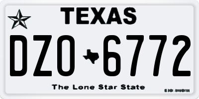 TX license plate DZO6772