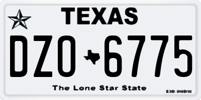 TX license plate DZO6775