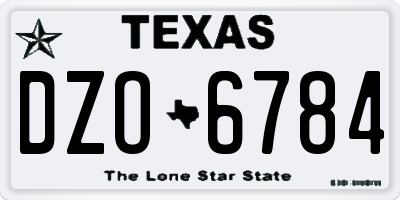 TX license plate DZO6784