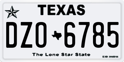 TX license plate DZO6785