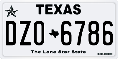 TX license plate DZO6786
