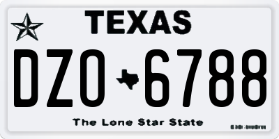 TX license plate DZO6788