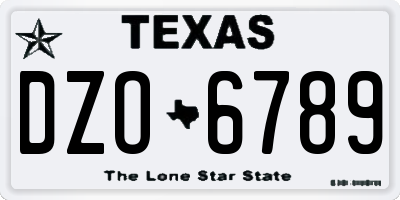 TX license plate DZO6789