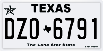 TX license plate DZO6791