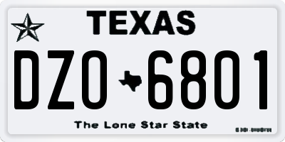 TX license plate DZO6801