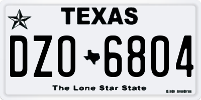 TX license plate DZO6804