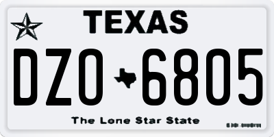 TX license plate DZO6805