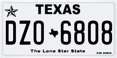 TX license plate DZO6808