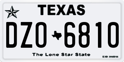 TX license plate DZO6810