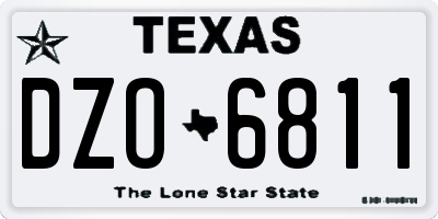 TX license plate DZO6811