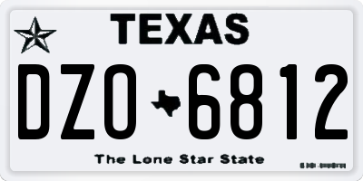 TX license plate DZO6812