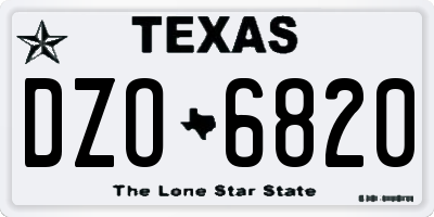 TX license plate DZO6820