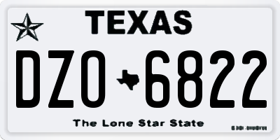TX license plate DZO6822