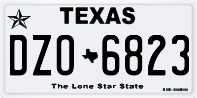 TX license plate DZO6823