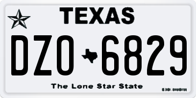 TX license plate DZO6829