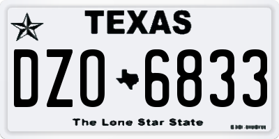TX license plate DZO6833
