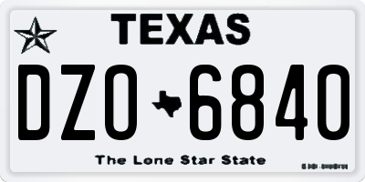 TX license plate DZO6840