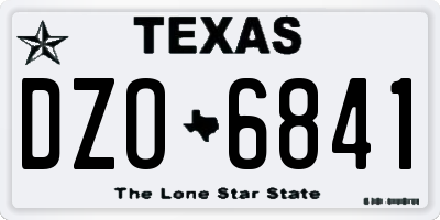TX license plate DZO6841