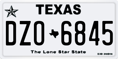 TX license plate DZO6845