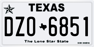 TX license plate DZO6851