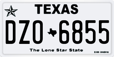 TX license plate DZO6855
