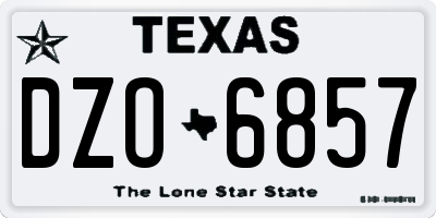 TX license plate DZO6857