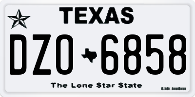 TX license plate DZO6858