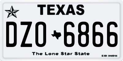 TX license plate DZO6866