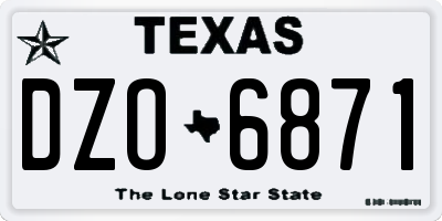 TX license plate DZO6871