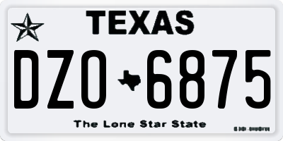 TX license plate DZO6875