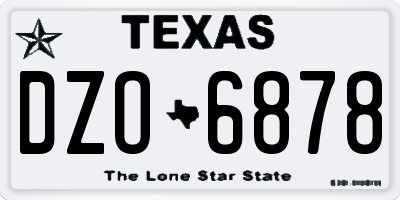 TX license plate DZO6878