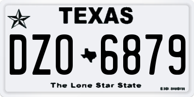 TX license plate DZO6879