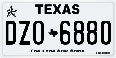 TX license plate DZO6880