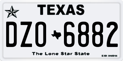 TX license plate DZO6882