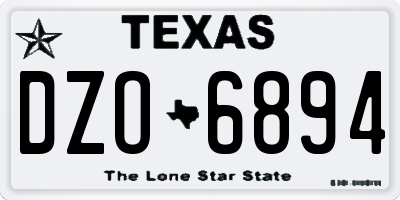 TX license plate DZO6894