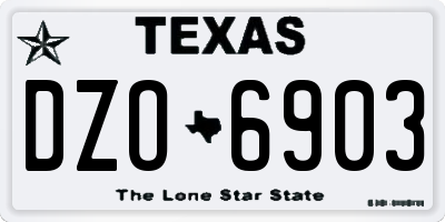 TX license plate DZO6903