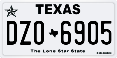 TX license plate DZO6905