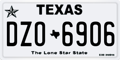TX license plate DZO6906