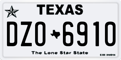 TX license plate DZO6910