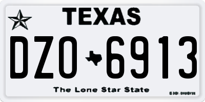 TX license plate DZO6913