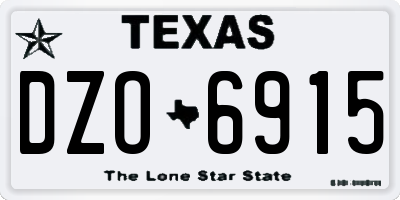 TX license plate DZO6915