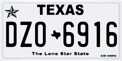 TX license plate DZO6916