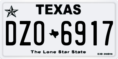 TX license plate DZO6917