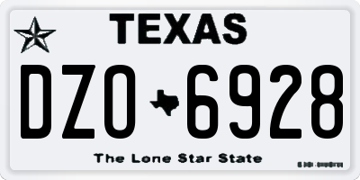 TX license plate DZO6928