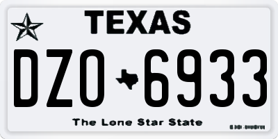 TX license plate DZO6933