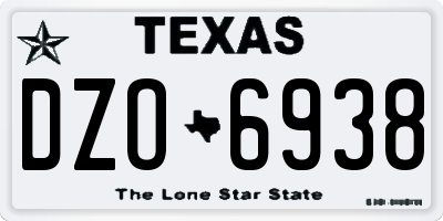 TX license plate DZO6938