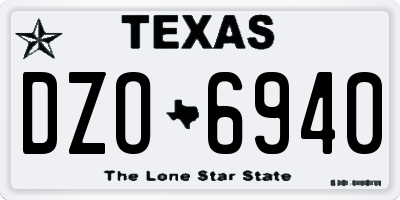 TX license plate DZO6940