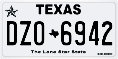 TX license plate DZO6942