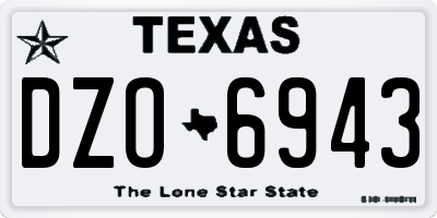 TX license plate DZO6943